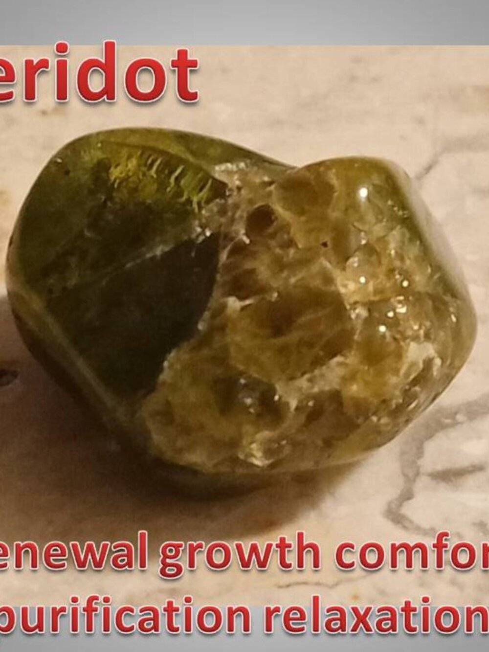 #4 Peridot crystal rock stone mini tumbled August Birthstone Relaxation